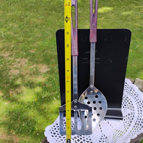 cooking utensils set of 2 Stanhome brand slotted spoon and spatula flipper 1960s - Picture 7 of 9